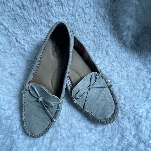 Dexflex comfort gray moccasins with bow accent size 11W - Picture 4 of 7